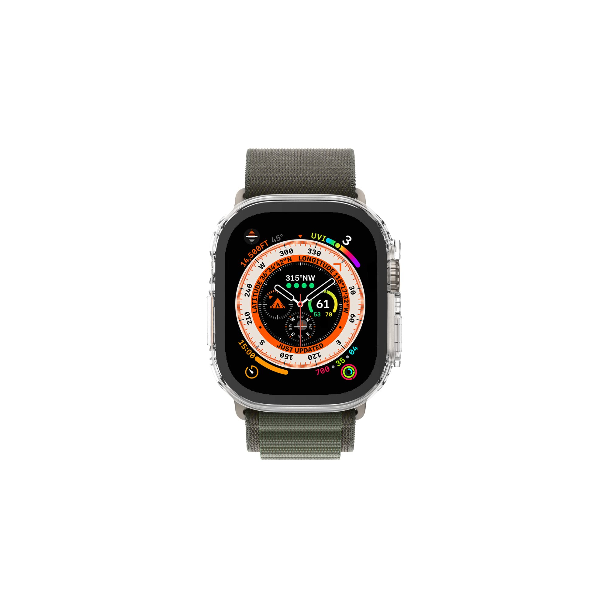 ARMOR 9H Tempered Glass Protective Case for Apple Watch Ultra/Ultra 2, 49mm, 9H with HD (Crystal Clear)