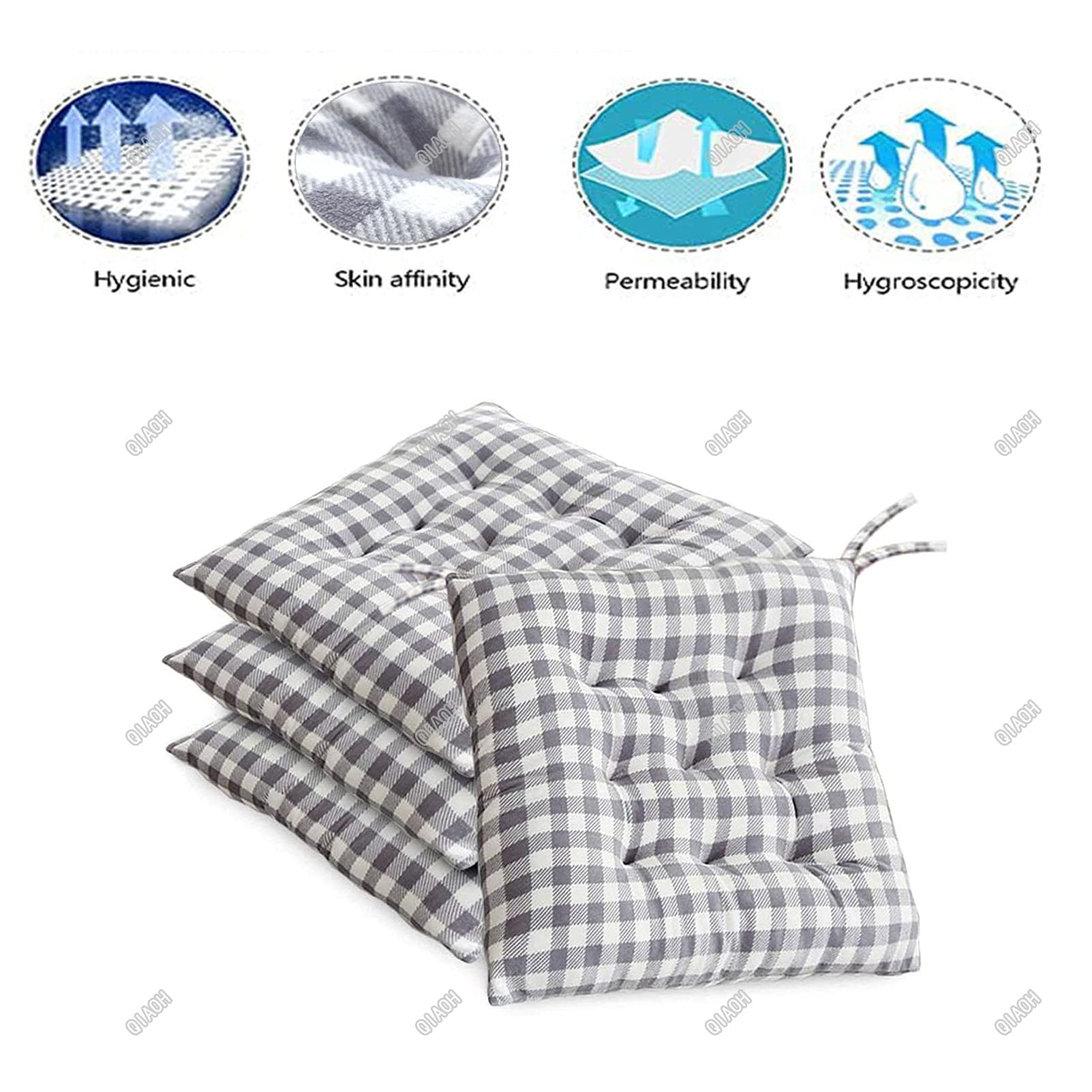 Cojines de Silla para Cocina y Exterior Juego de 4 Cojines Acolchados de Algodón Cojines Decorativos para Interior y Exterior Comodidad y Estilo