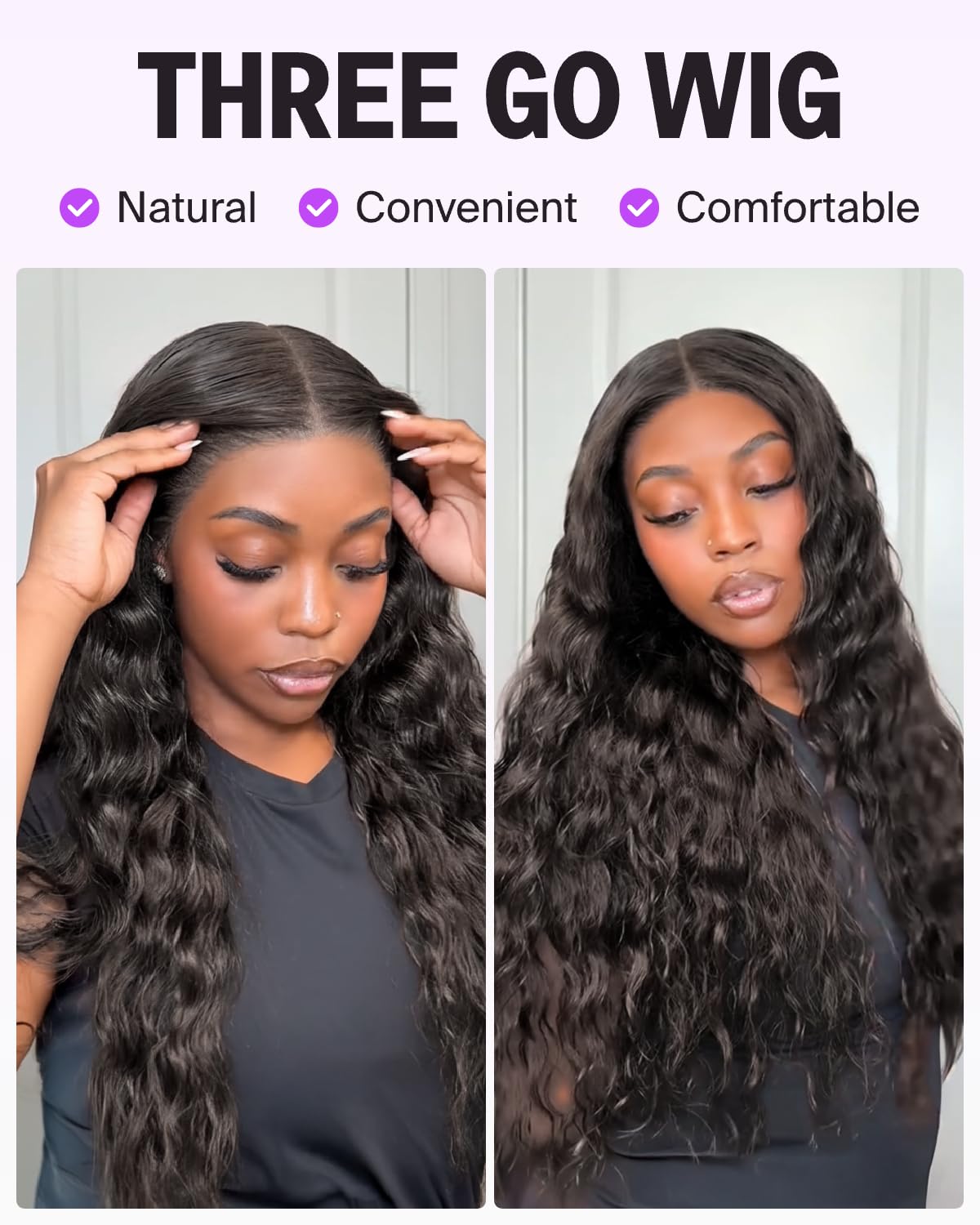 Glueless Wigs Human Hair Pre Plucked Pre Cut 13x6 HD Lace Front Wigs Upgraded Ear-to-Ear Frontal Wigs Human Hair 220% Density Loose Deep Wave Wig Pre Bleached Drawstring Wig 20 Inch