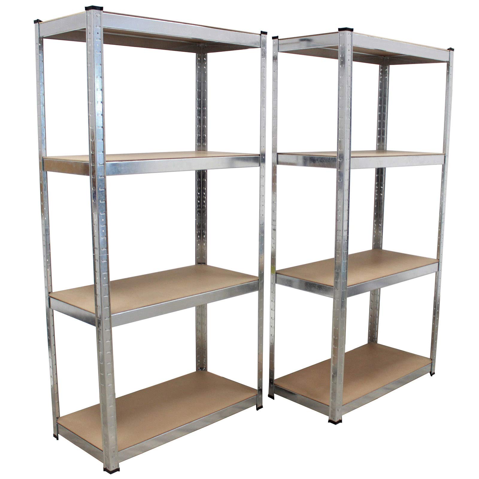 TRUTZHOLM 2X Schwerlastregal 160x80x40 cm | 4 Ebenen, 320 kg Tragkraft, mit Regalverbindern | Steckregal Archivregal Lagerregal Kellerregal Metallregal Regal Garagenregal