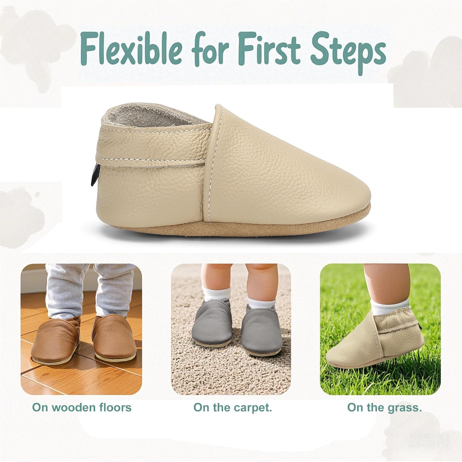 Genuine Leather Baby Booties Soft Sole Toddler Walking Shoes Flexible&Breathable Baby Slippers for First Walkers Boys Girls - Image 6