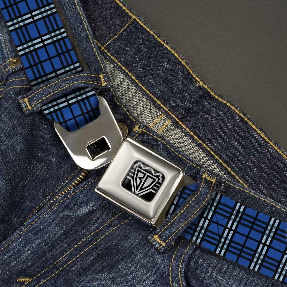 Buckle-Down Men's Seatbelt Belt Plaid Regular, Multicolor, 1.5