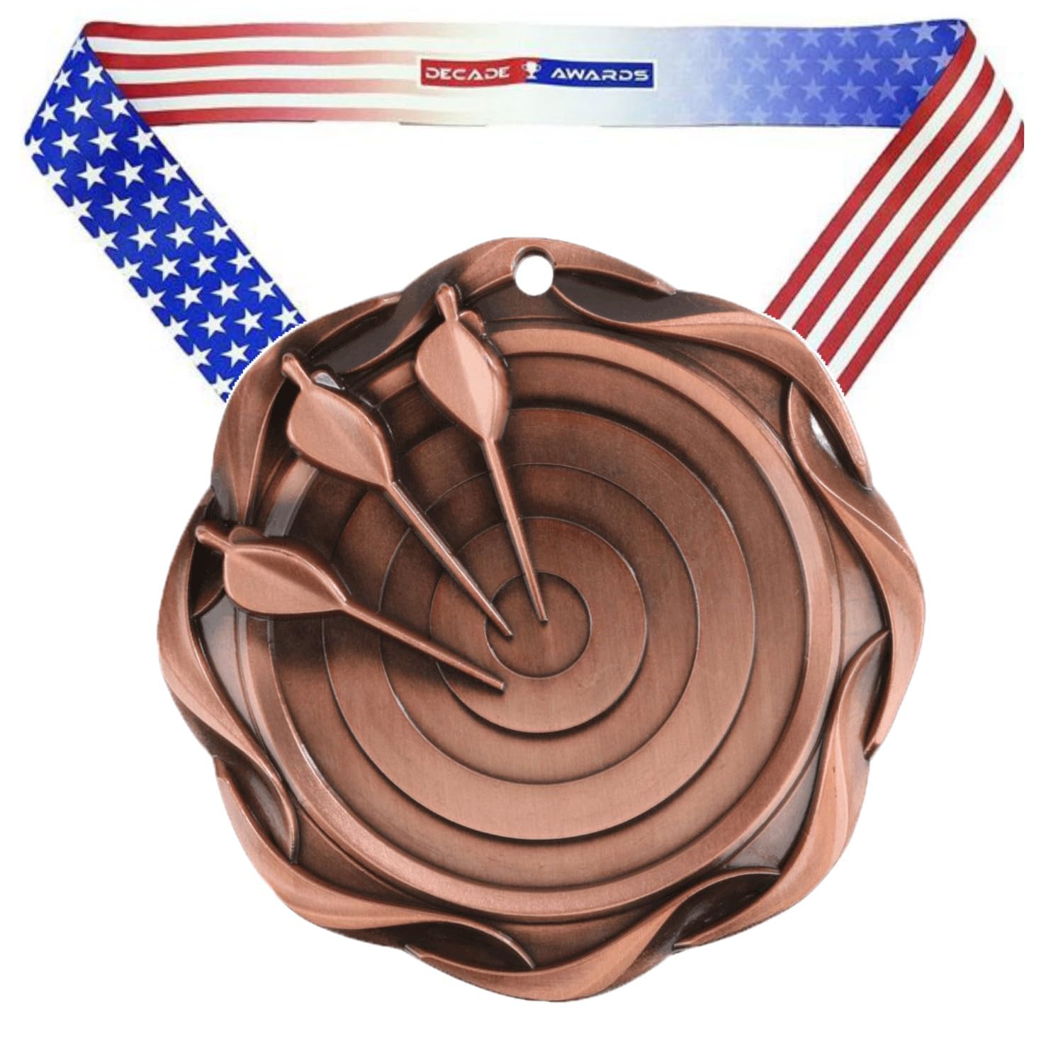 Decade Awards Archery Fusion Medal - Gold, Silver or Bronze | Engraved Archery/Darts Medal - 3 Inch Wide Customize Now