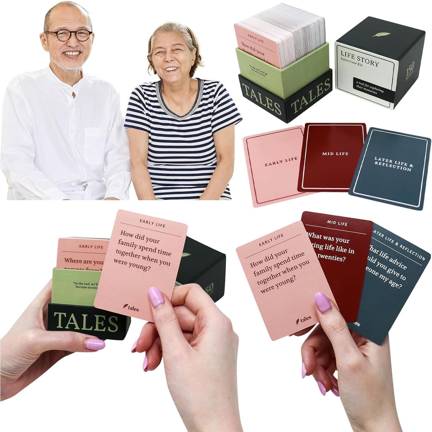 150 Life Story Interview Kit Cards - Life Story Interview Kit- Get to Know Parents and Grandparents for Family Game Night with Curated Question Cards -Pictionary Game for Family - Image 3