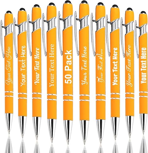 Miniatura 112 de Hasta 300 bolígrafos personalizados a granel con nombre personalizado con grabado gratis, puntas de lápiz capacitivo grabado, bolígrafo para Púrpura