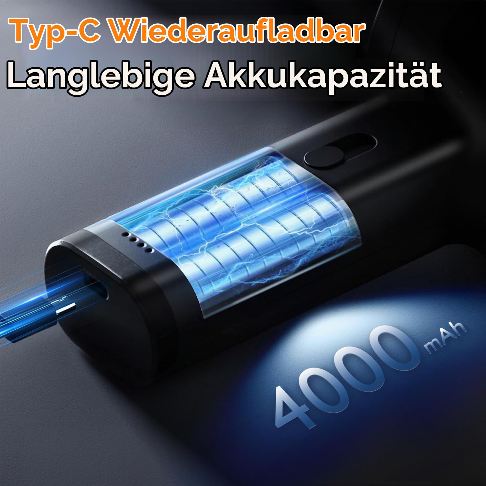 MERTTURM Elektrische Staubgebläse, 5-in-Eins Mini-Gebläse aus Aluminiumlegierung, 120000 U/min Druckluftspray Reinigungsgeräte, Turbo Jet Air Duster Luftdruckspray für PC, Elektronik, Sofa, Auto