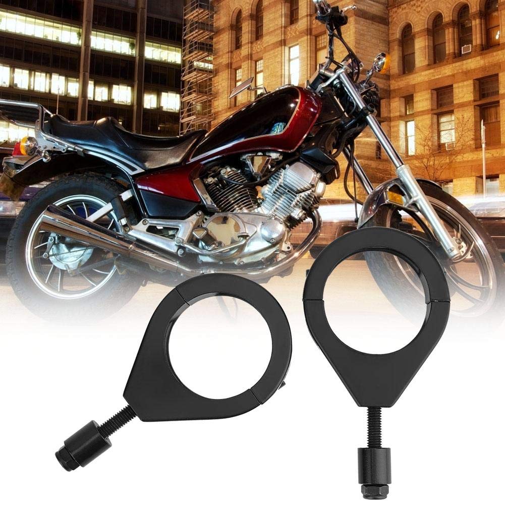 Włącz kierunkowskaz wspornika,Uchwyt na kierunkowskaz Duokon, 41mm metalowa osłona motocykla na kierunkowskaz Uchwyt wspornika Zaciski Akcesoria do montażu (czarny)