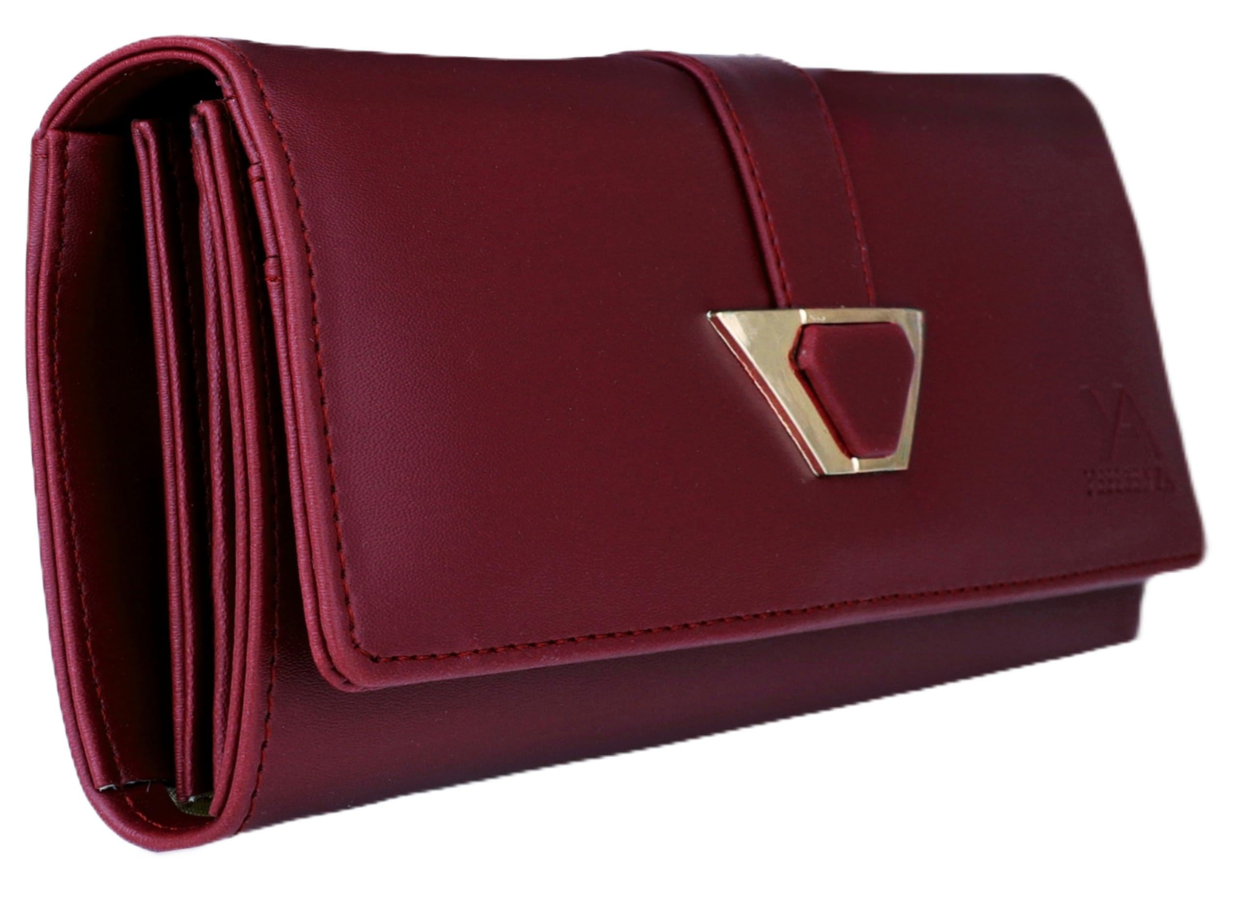 YESSBENZA Women's and Girls Synthetic Faux-Leather Mobile Hand Purses Wallet Clutch Handbag 6 Multiples Cards Slots YFC-01801 Maroon