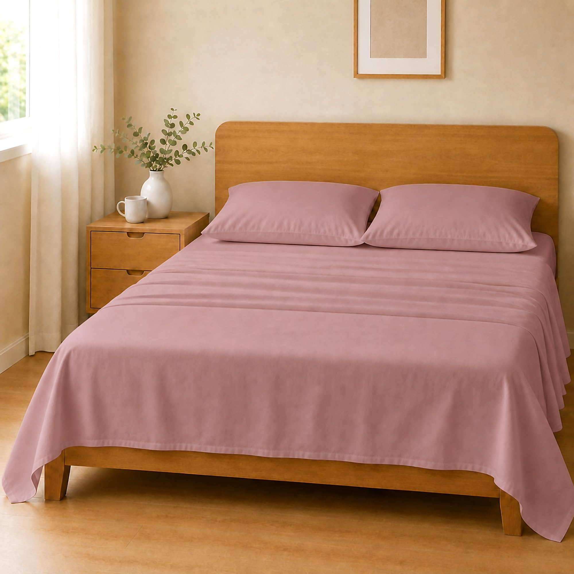 Homebliss Microfibre Set 180 x 190 + 25 / 230 x 240 + 45 x 75 2PCS, Pale Pink