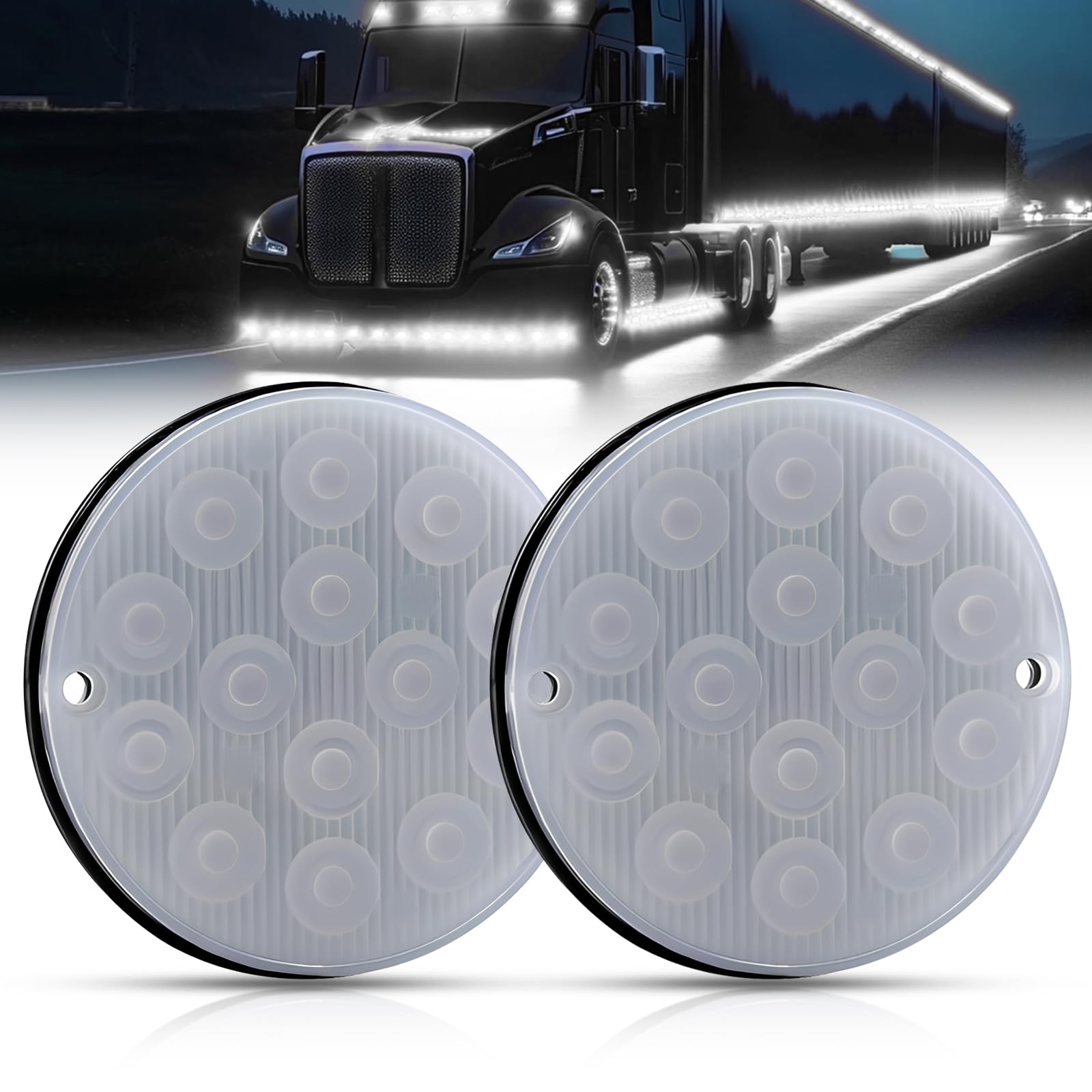 Ygmylandbb14led Luz de posición lateral LED Lámpara de posición lateral para remolque de 14 LED, luz de advertencia de posición lateral para autocaravana y camión ligero, 2 unidades (blanco)