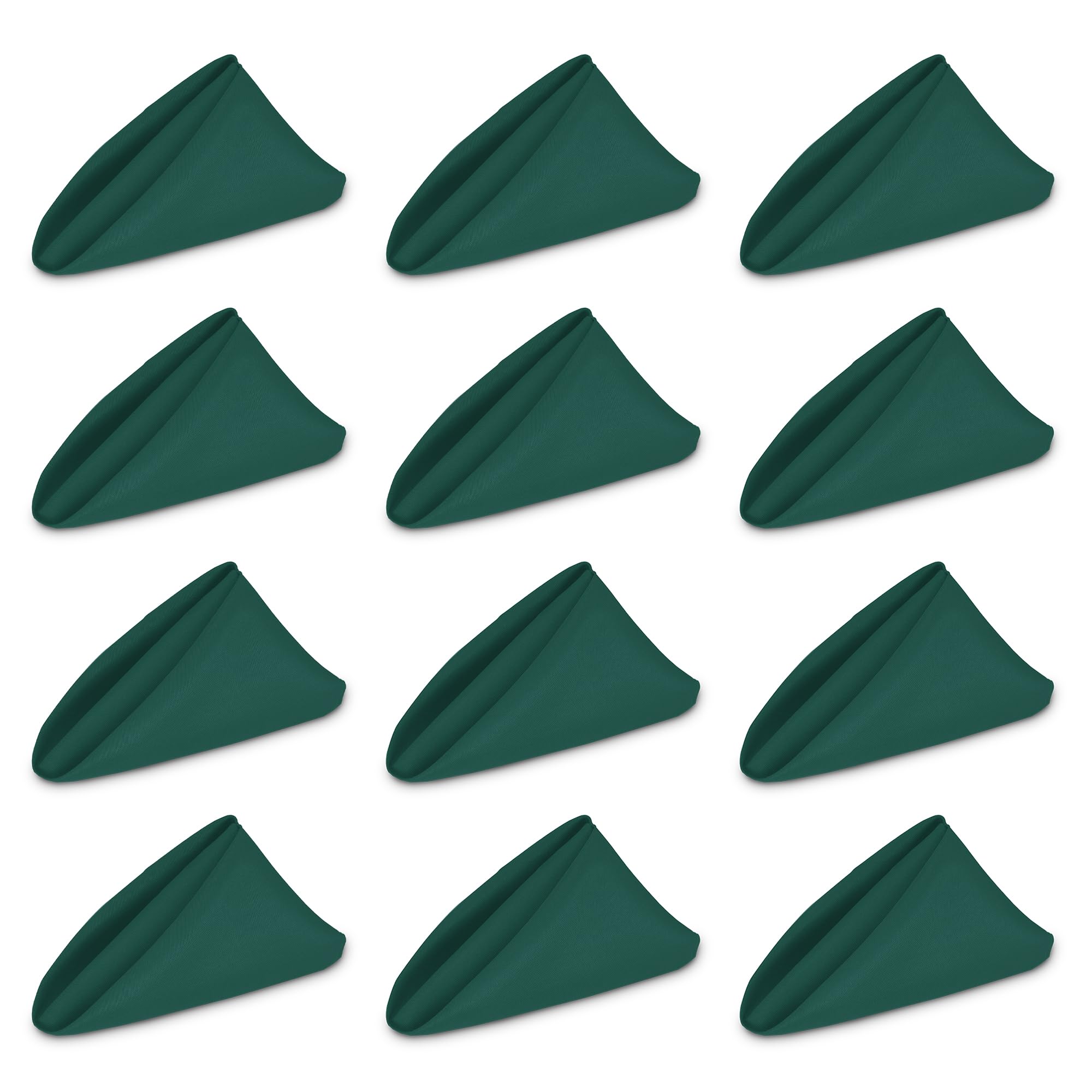 WedDecor Reusable 50cm x 50cm Fabric Hunter Green Dinner Napkins – Polyester Table Napkins with Hemmed Edges, Easy-Care, Washable for Weddings, Banquets, Parties & Home Use, 20pcs — image 1