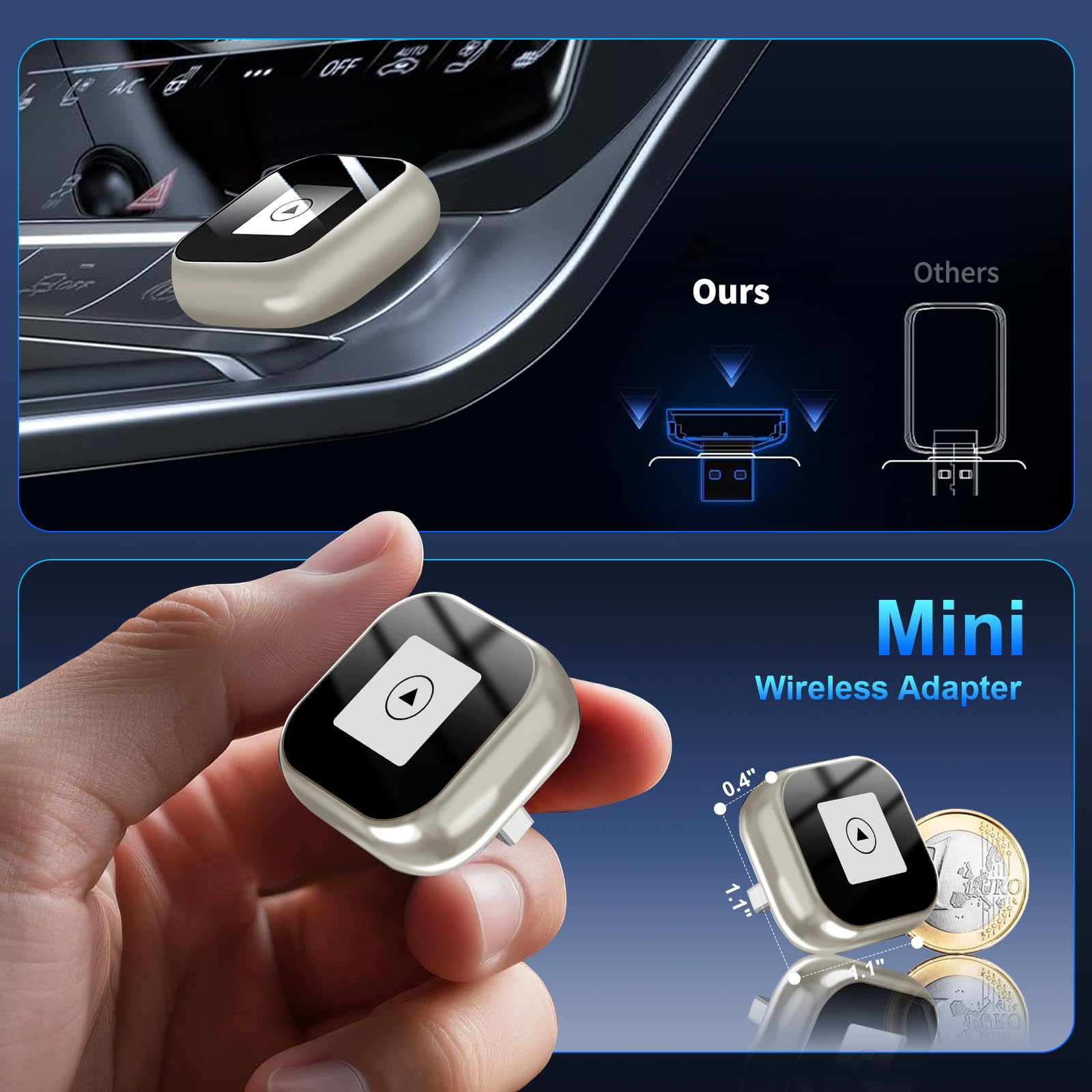 2-in-1 CarPlay Android Auto Wireless CarPlay & Android Auto Adapter 2-in-1 CarPlay Android Auto Wireless CarPlay & Android Auto Adapter