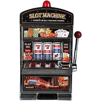 OOTB Plastic Savings Bank, Slot Machine with Sound and Light, Colorful, 24 x 38.7 x 16.6 cm