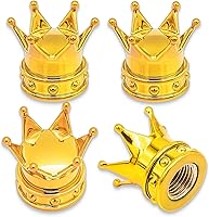 Vista 30 de 4 piezas tapas de vástago de válvula de neumático con corona, con anillo de goma, tapa de válvula de aire de neumático de plástico con núcleo