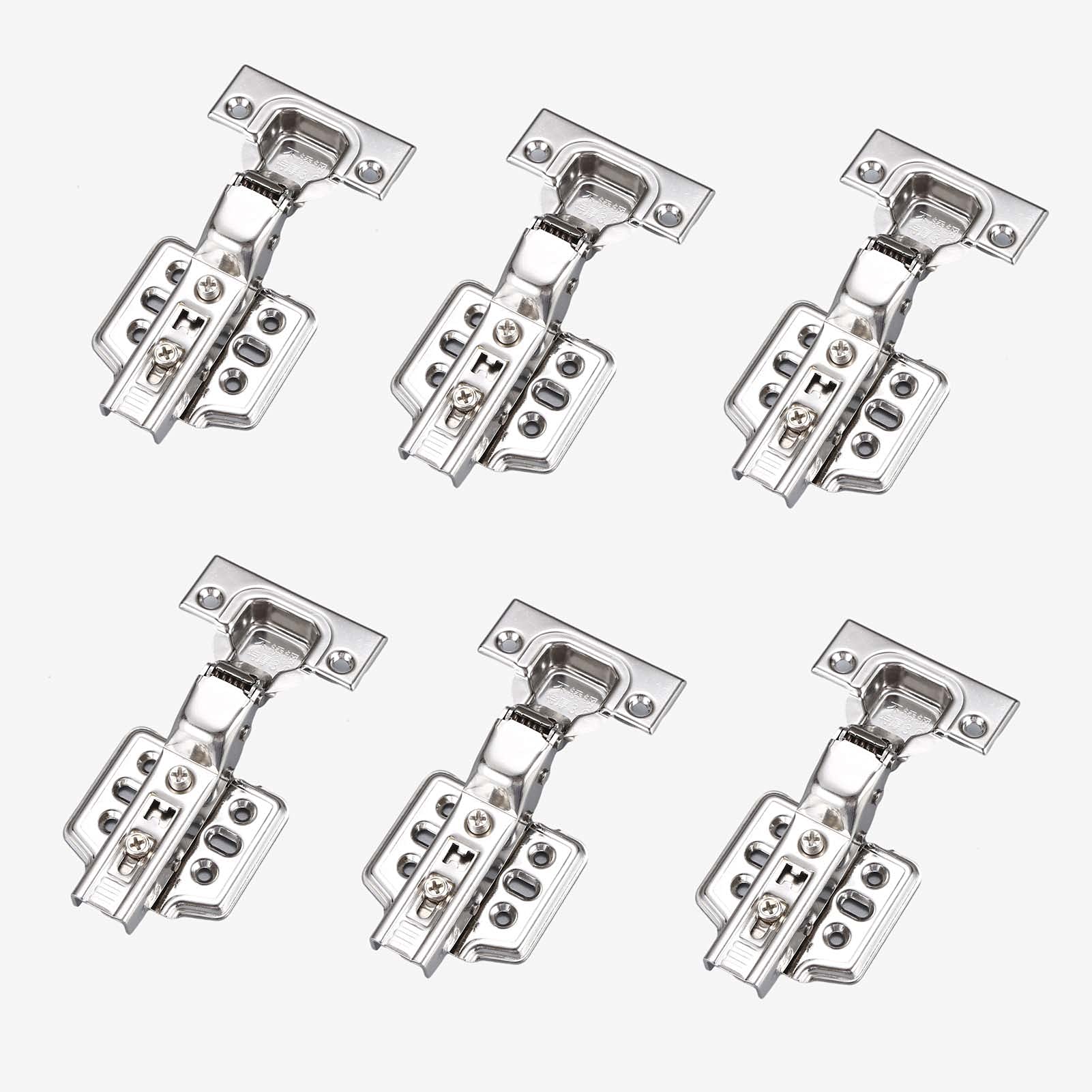 Nvsfzgiyg One Color Kitchen Cabinet Hinges, 6 Pack Cupboard Door Soft Closing Full Overlay Hinge Quiet Close Hardware For With Mounting Screws,A(A)