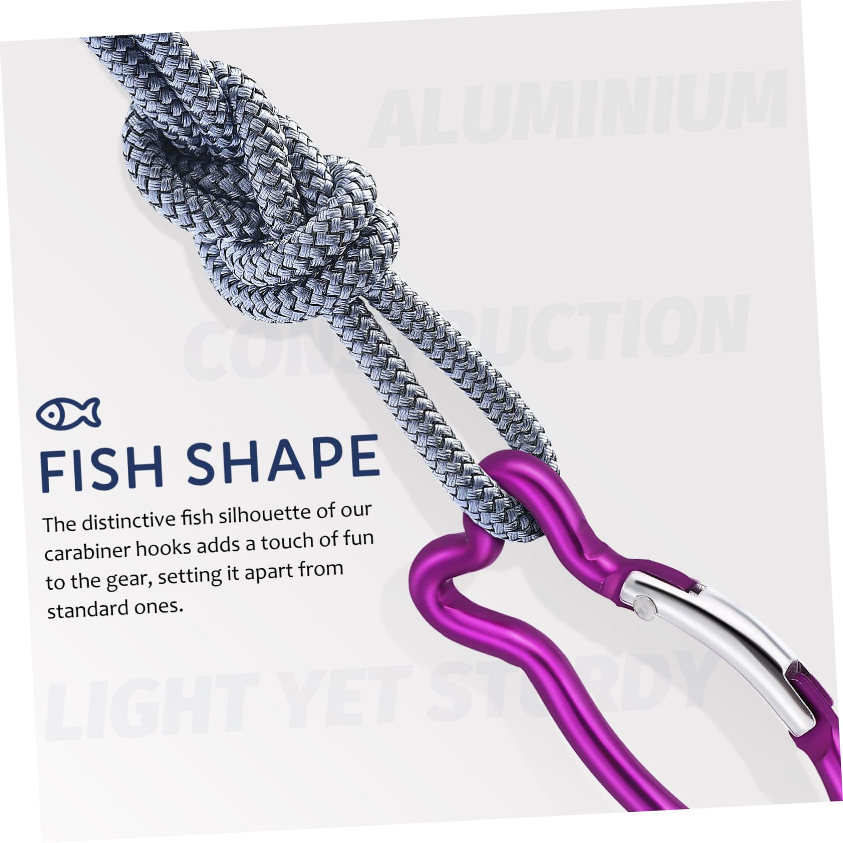 SUPVOX Petit Mousqueton Poisson Violet à Ressort, Lot de 10 en Aluminium