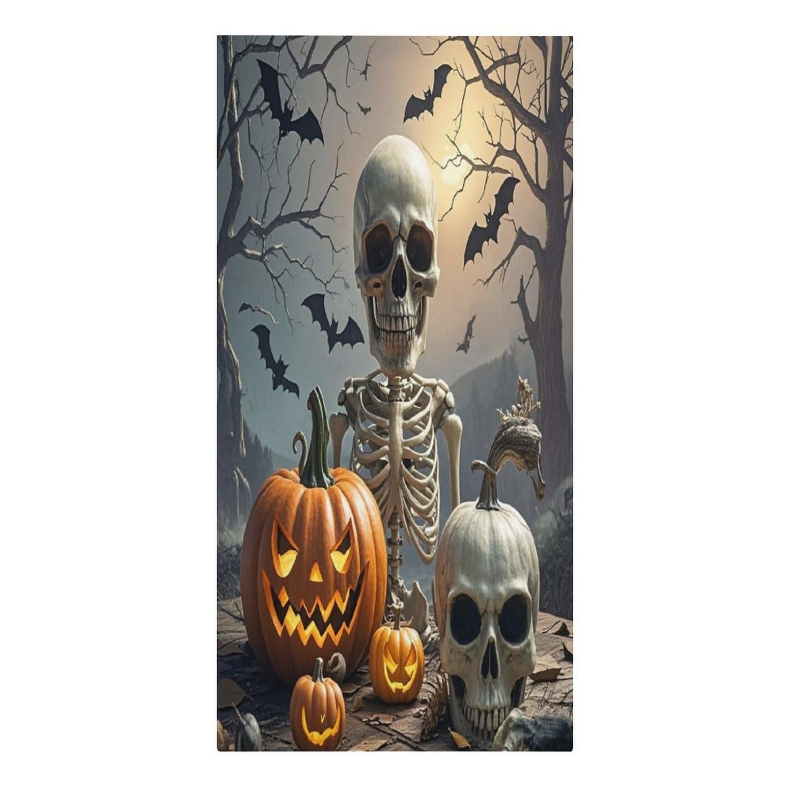 VstaDank Funny Pumpkin Lamp Skull Beach Towel Vacation Essentials Sand Free Soft Quick Dry Swim Towels 61"x30" Modern Extra Large Towels Lightweight Microfiber Beach Towel for Swimming Pool