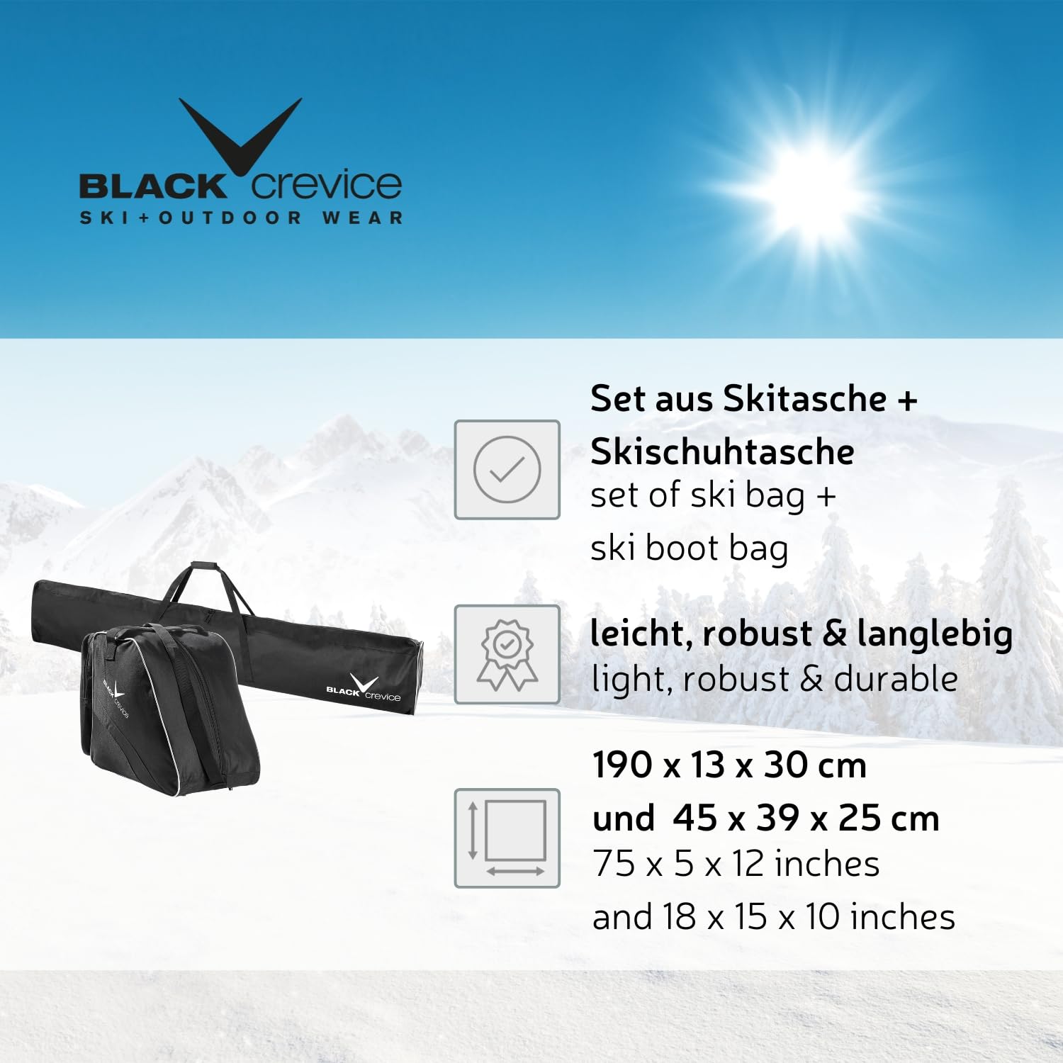 Black Crevice Impostato Scarponi Borsa da Sci