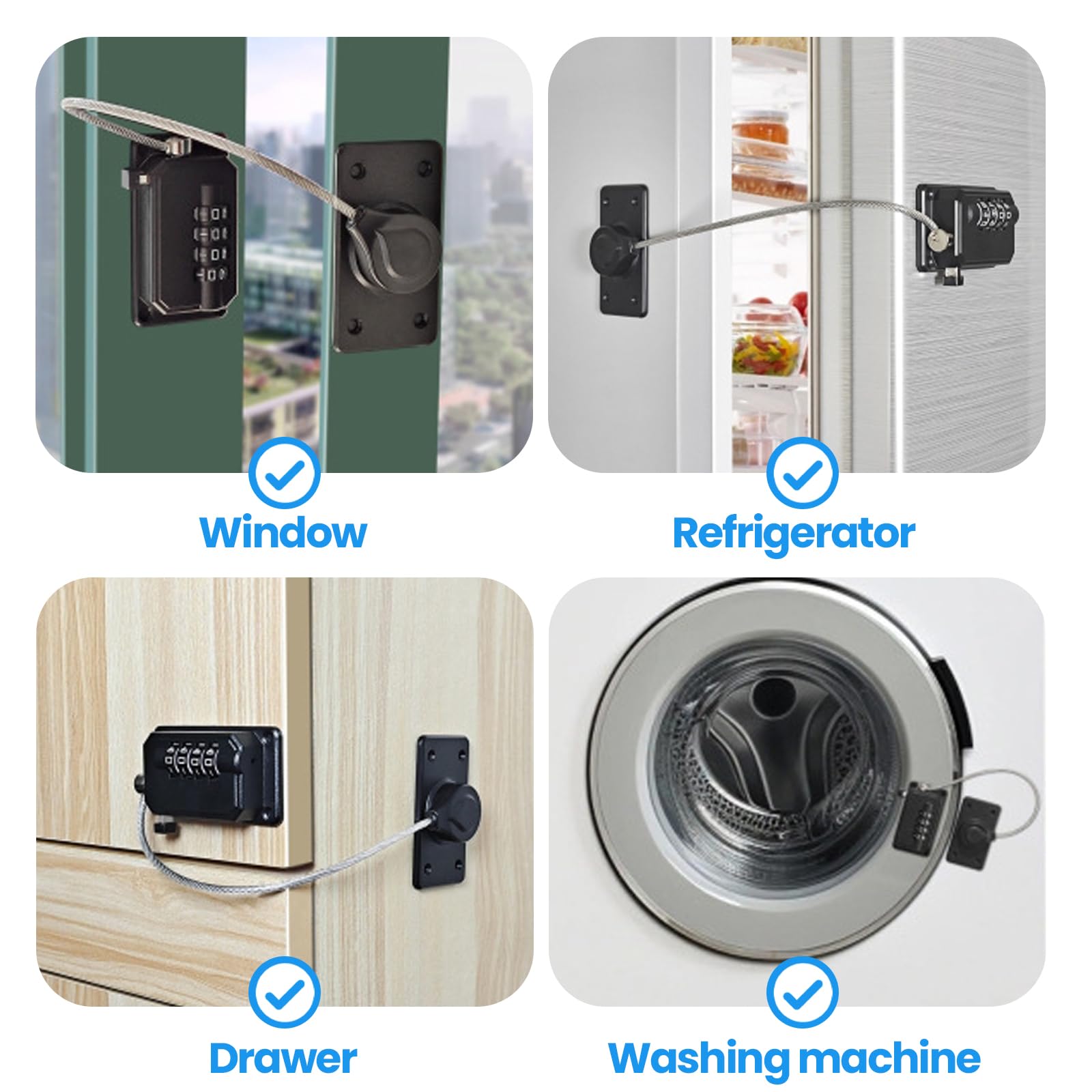 Children's Refrigerator Lock, Combination Refrigerator Lock, Drawer Lock, Child Safety Locks, Child Window Lock, Door Lock - Image 2