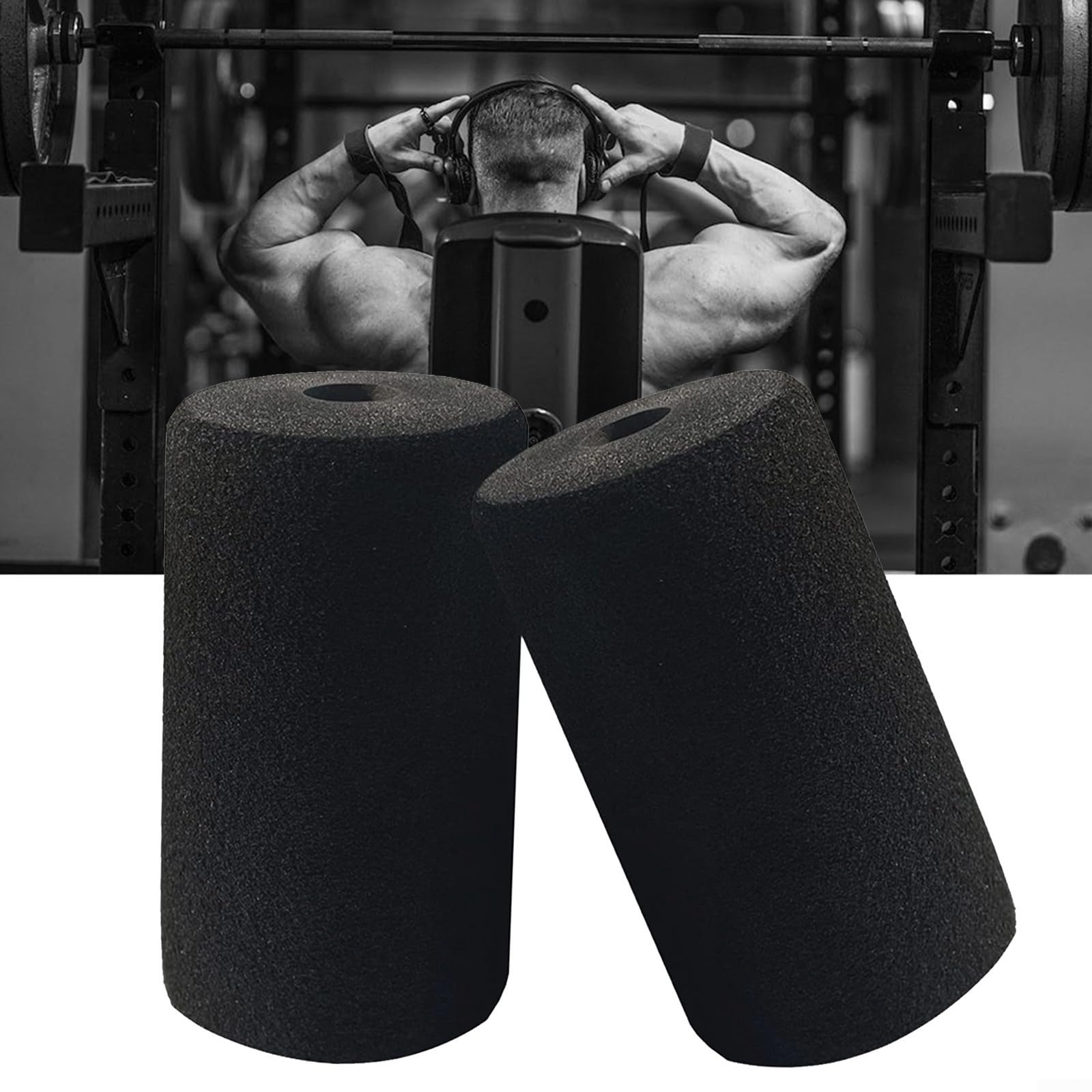 2 Pack Replacement Foam For Pads for Gym For Leg Machines Fit Most Standard Tubes (220x75x22MM)