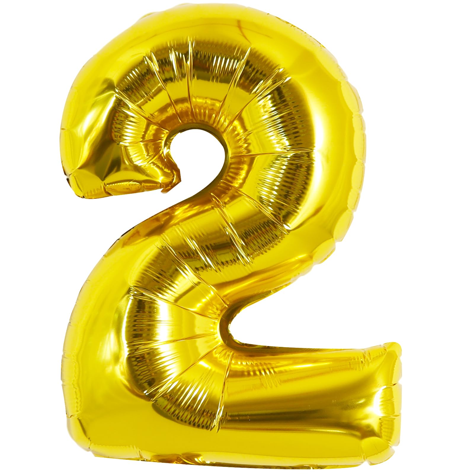 TONIFUL 16 Inch Gold Number 2 Balloon for 2nd Birthday Party Decorations — image 1
