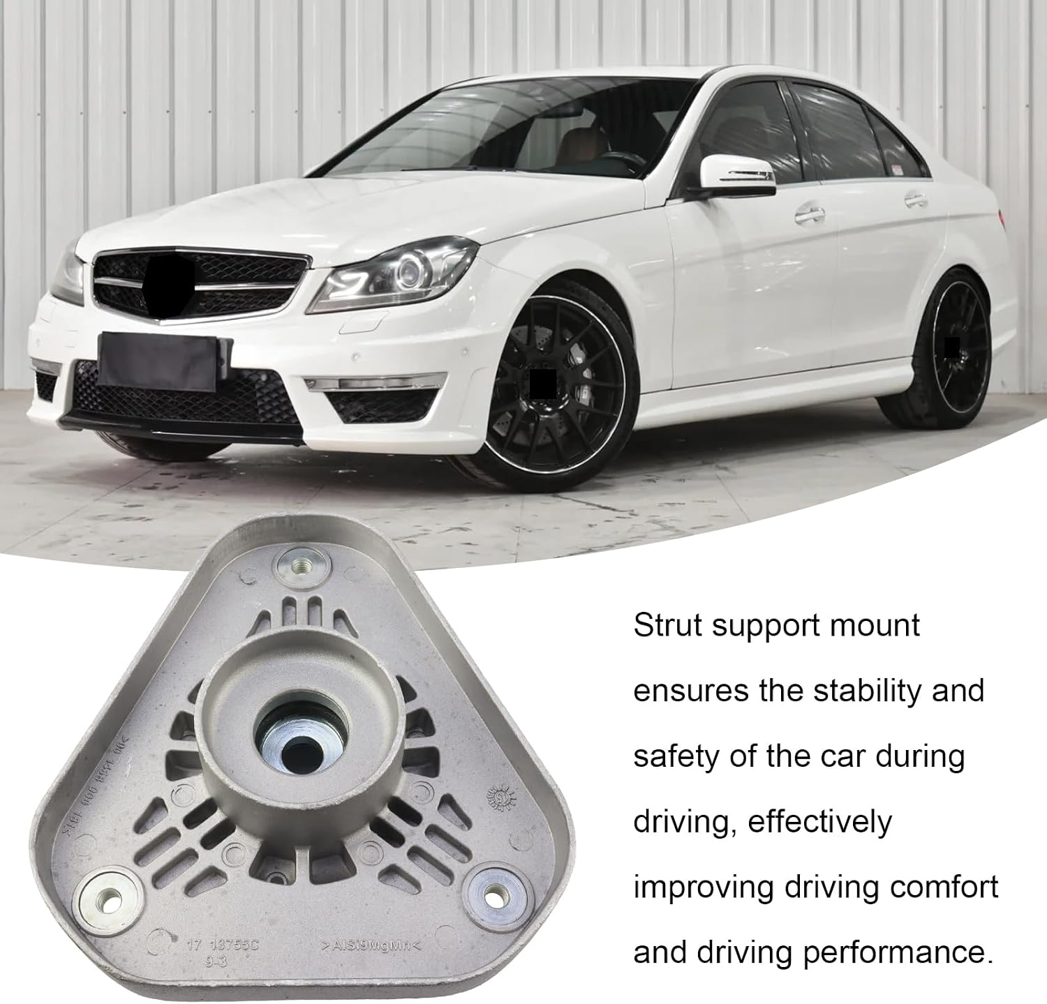 8-Piece Front Strut Mount Bearing and Bump Stop Kit Compatible with Mercedes-Benz CLS-Class C218 X218, Replaces 2183230020 2049810025 2123210706 2043230592