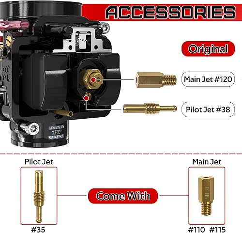 Miniatura 5 de 1PZ PW0-K28 PWK - Carburador de repuesto de 1.102 in para motocicletas Pit Dirt Bike Motocross Enduro Off Road ATV Quad Scooter de 75 cc-125 cc
