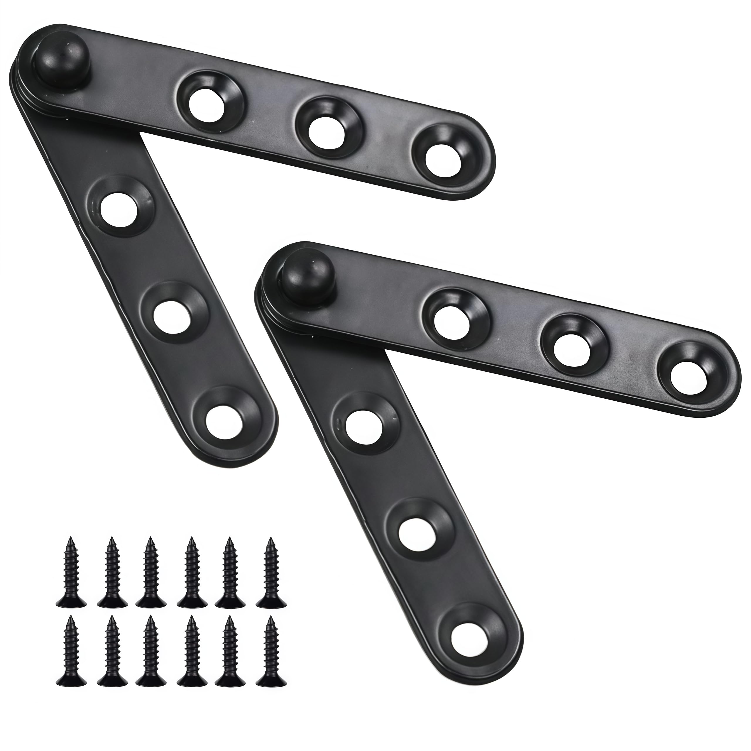 Vbnexyr Regular Hinge 2 Pack Stainless Steel Top And Bottom Pivot Hinges Concealed Door Pivot Hinges Suitable For Household Kitchen Swing Cabinet Doors 59×12×2Mm Black Single Straight Hinge