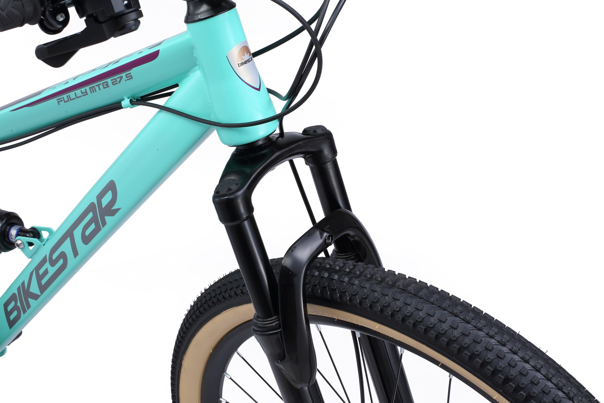 BIKESTAR Bicicleta de montaña Suspensión Doble Completa 26, 27.5, 29 Pulgadas | Cuadro 15, 17, 19" Cambio Shimano de 21 velocidades, Freno de Disco, Fully MTB