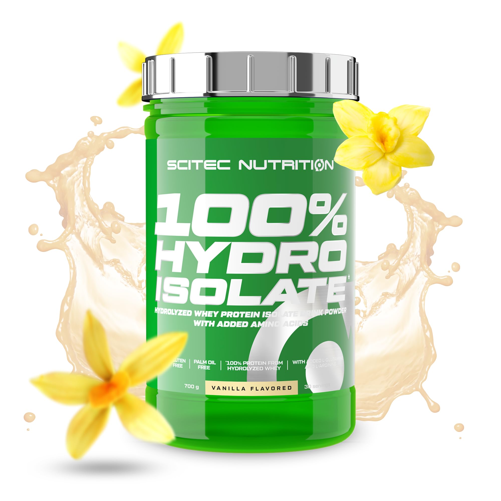 100% Hydro Isolate – Hydrolyzed Isolate with Glutamine & Arginine – Sugar-Free, Gluten-Free – Post-Workout Recovery, 700 g, Vanilla