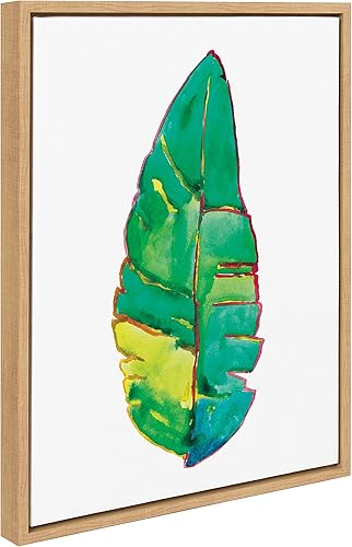 Miniatura 5 de Kate and Laurel Sylvie - Lienzo enmarcado con hojas de plátano por Viola Kreczmer, 18 x 24 pulgadas, natural, arte decorativo de la naturaleza para