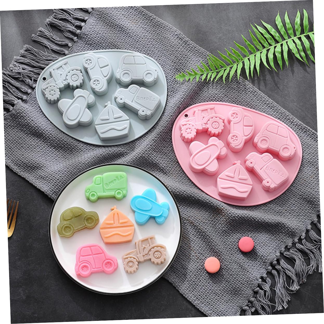 Amosfun 4 Pz Stampo da forno in silicone stampo torta natale stampo cioccolatini caramelle alla frutta di gelatina torta alla frutta stampo in silicone multiuso Stampo per torta fai da te