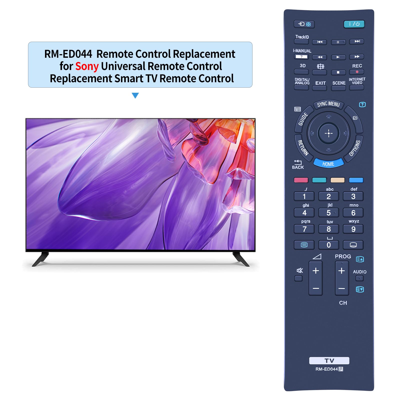 GOUYESHO RM-ED044 Remote Control Suitable for Sony Compatible with KDL-40EX723 KDL-37EX723 KDL-55EX721 KDL-46EX721 KDL-55EX728 KDL-46EX728 KDL-40HX725 KDL-60NX720 KDL-55NX720 KDL-46NX725 KDL-40NX725 - Image 2