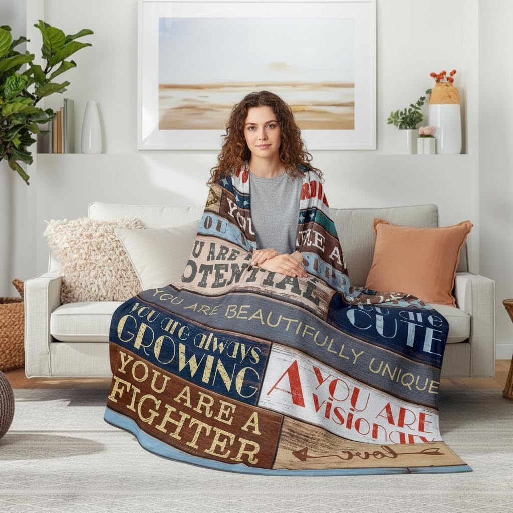 Accnicc Inspirational Blanket 40x50 in, Get Well Blanket for Women Men After Surgery, Chemo Cancer Care Spiritual Affirmation Encouragement Sympathy Life Comfort Gifts Blankets - Image 7