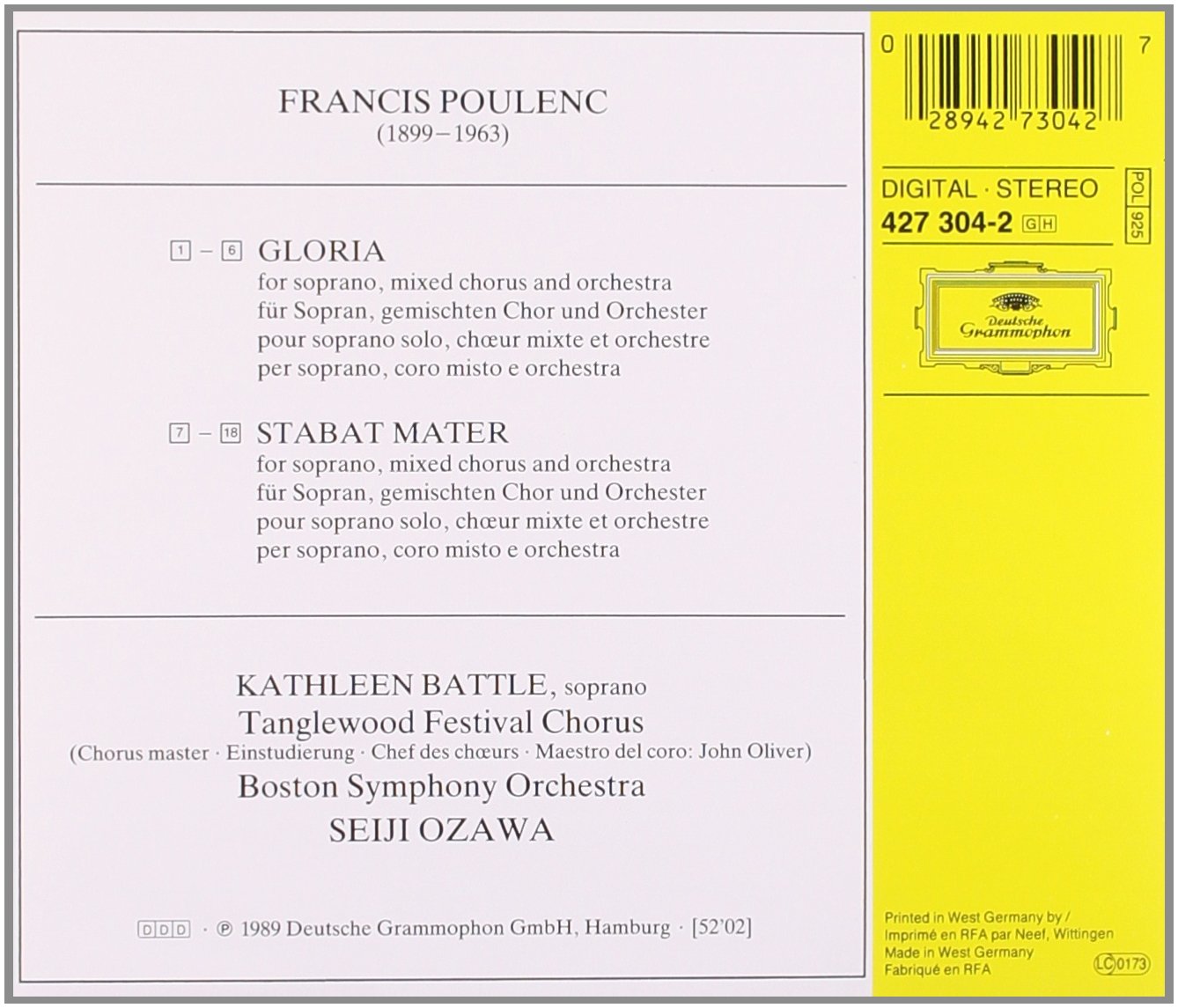 Poulenc : Gloria - Stabat Mater