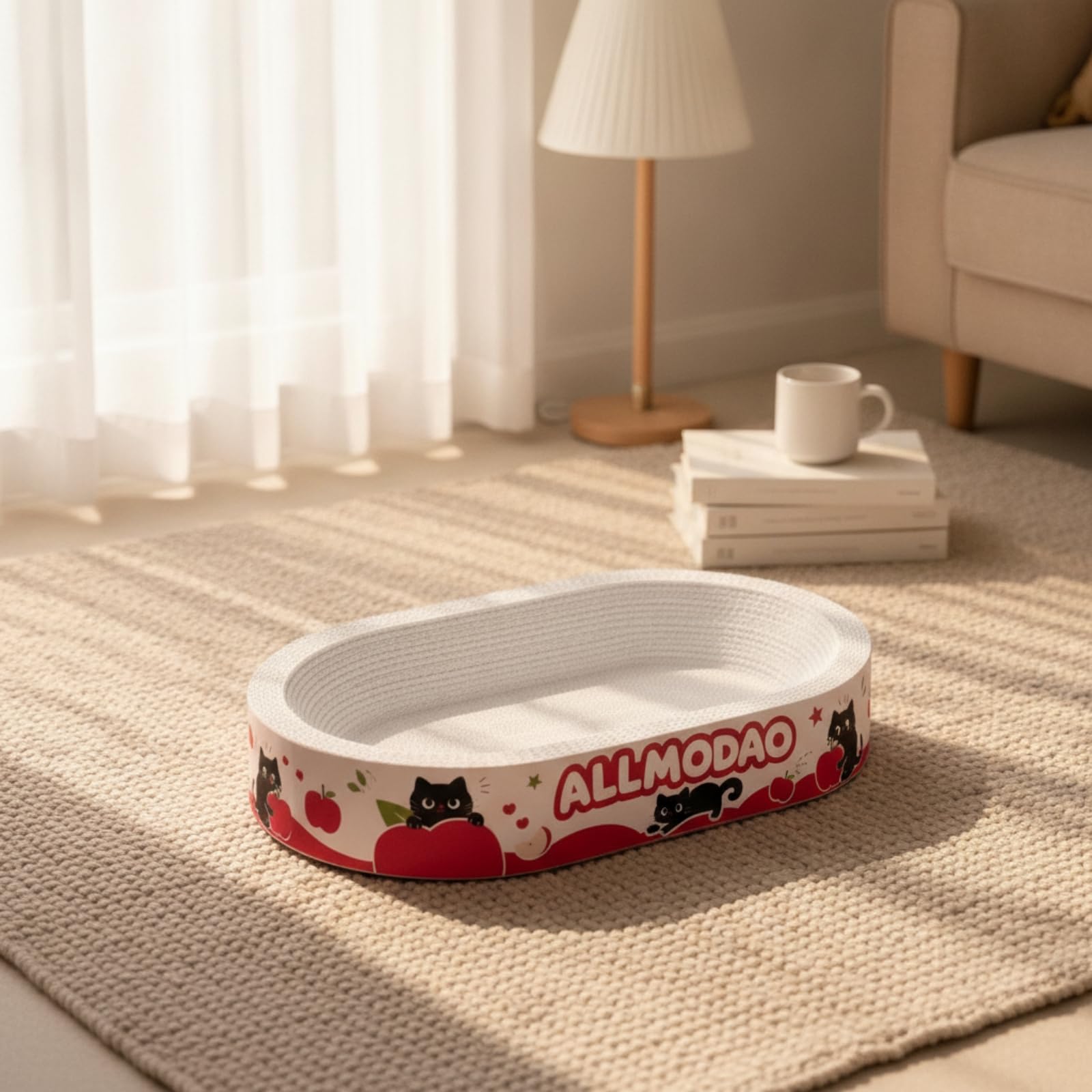 Tiragraffi per Gatti Pannello Graffiatoio Letto Cuccia Tappetino Riposo Cartone Ondulato Superficie Dedicata Cura Artigli Riduce Danni Adatto per, 65 45 9 Cm