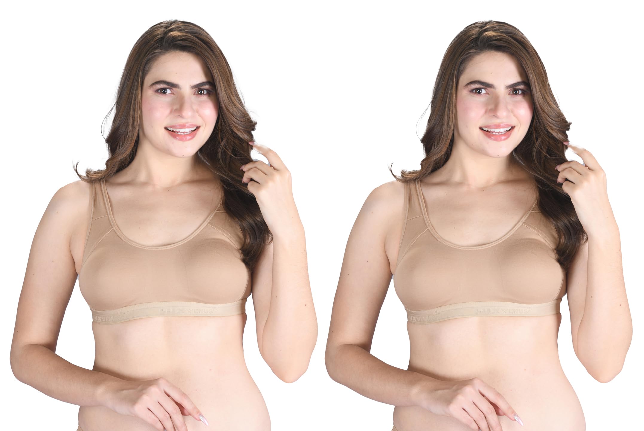 lux venus Venus Wire Free Slip on Moulded Sports Bra with Adjustable Strap-picture-37