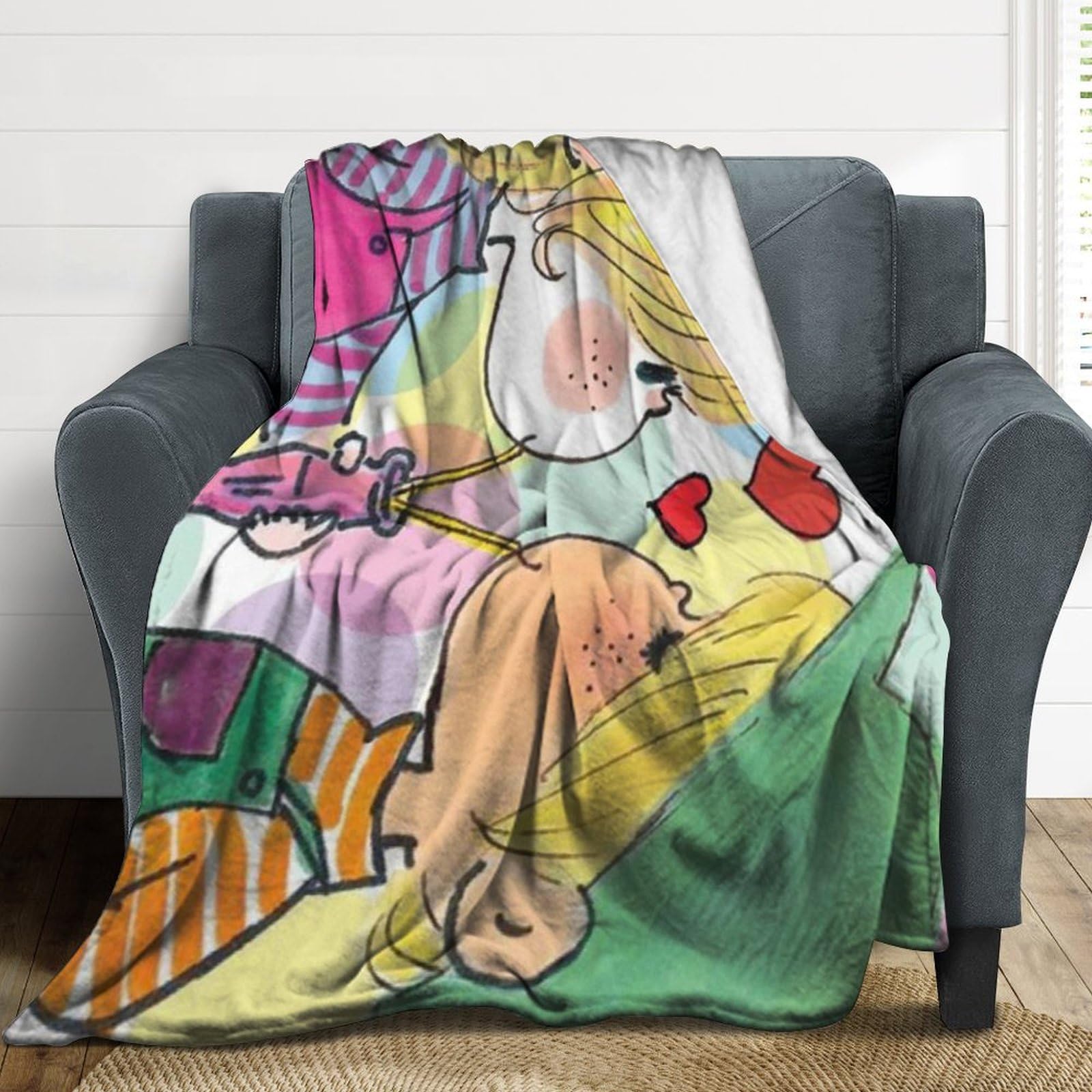 Amazon｜水森亜土 (57) エアコンブランケット ブランケット お昼寝