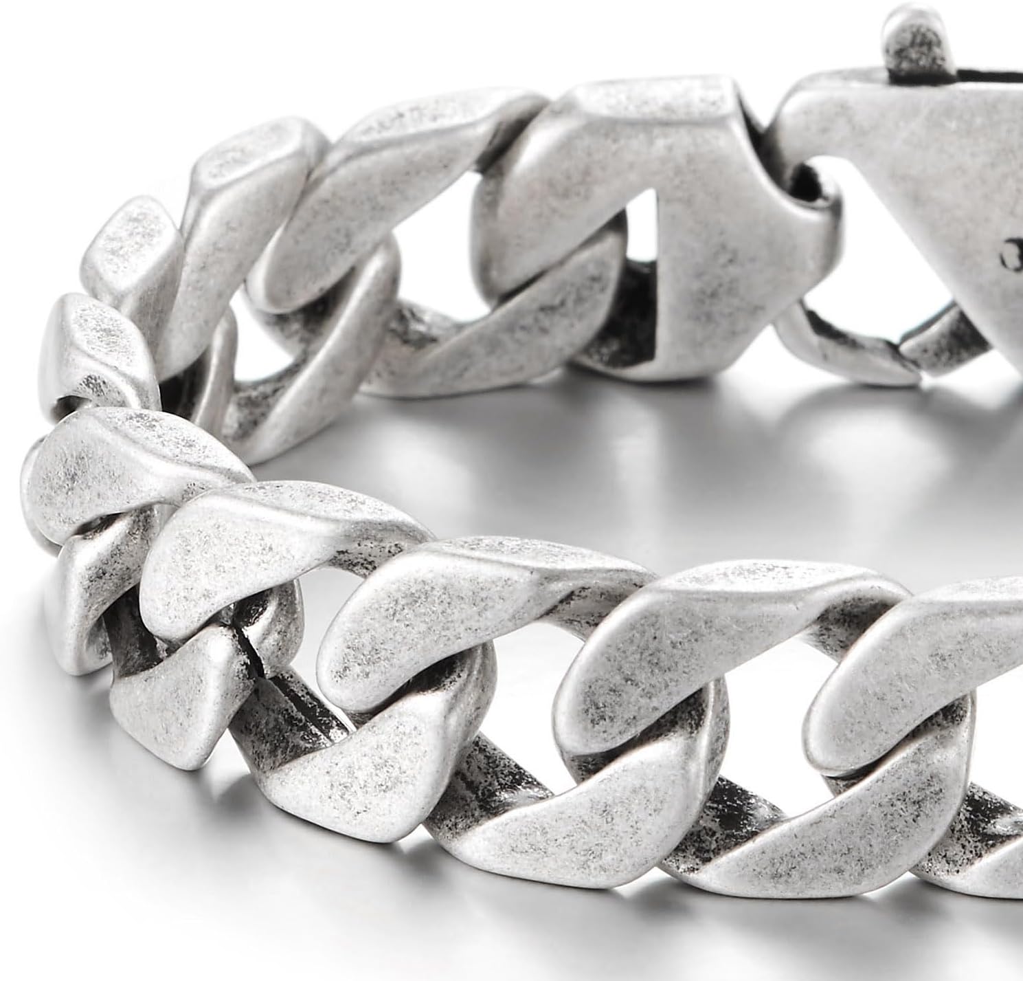 COOLSTEELANDBEYOND Mens Stainless Steel Curb Chain Bangle Bracelet, Minimalist - Image 4