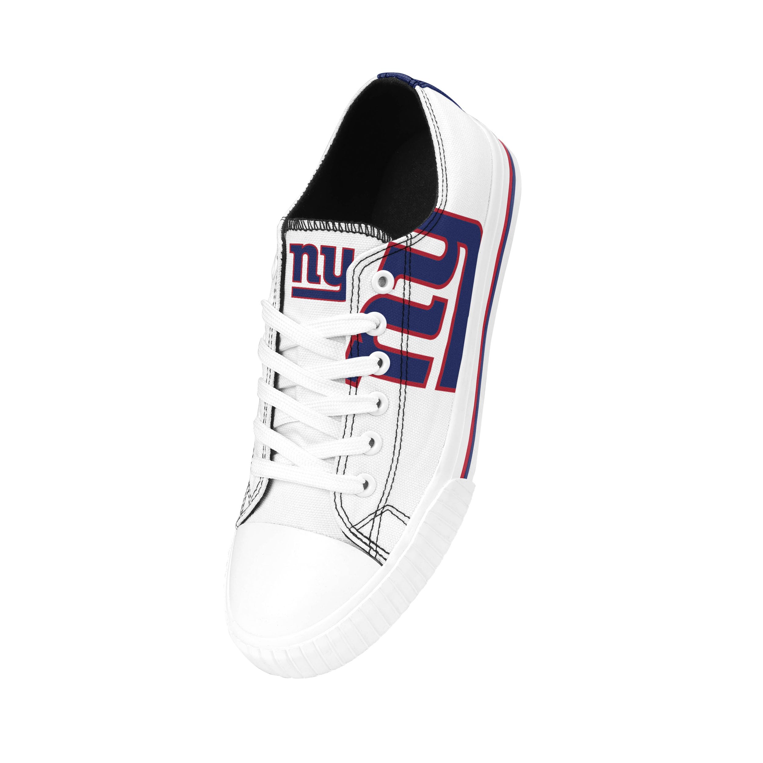 FOCO New York Giants NFL Womens Big Logo Low Top White Canvas Shoes - 10/XXL