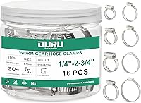 Vista 25 de Juego de 24 abrazaderas de manguera de acero inoxidable ajustables de 1/2"– 3/4" (13-19mm) con engranaje sinfín, abrazaderas de manguera de metal