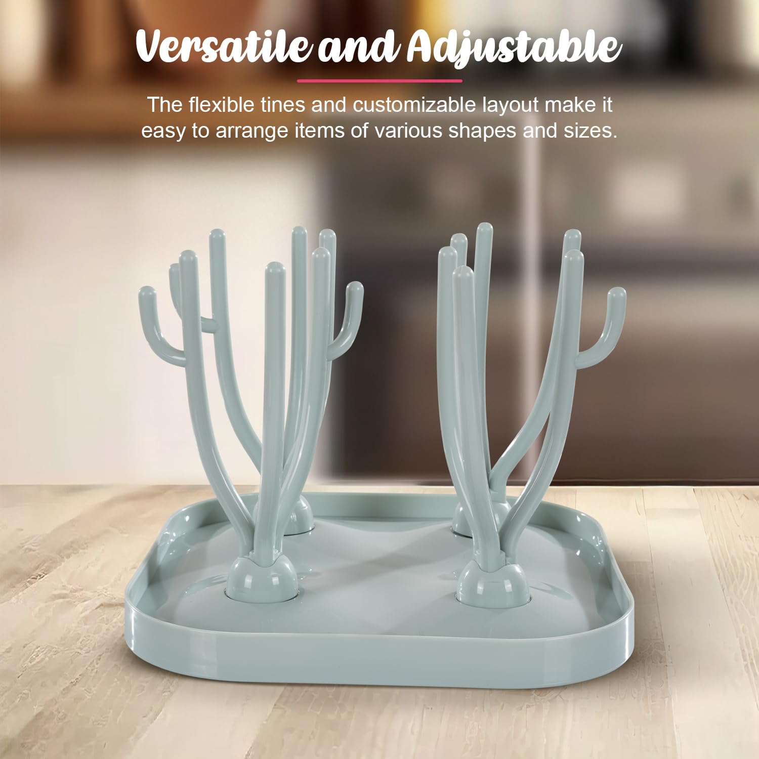 BAYBEE Baby Bottle Drying Rack for Babies, Baby Sterilizer and Dryer for Feeding Bottles with 16 Racks, Baby Organiser Bottle Stand Holder Drip Tray for Infants Toddlers Boys Girls 4