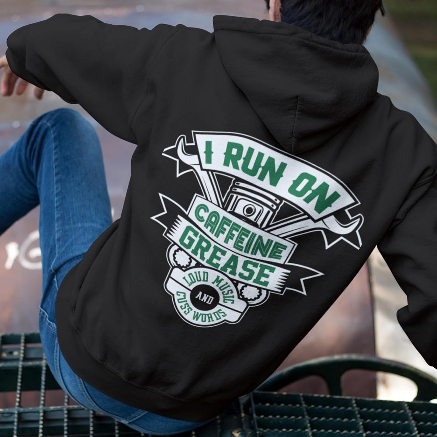 STYLN Long Sleeve Hooded Sweatshirt | Adult Unisex Automotive Enthusiasts Car Truck Bike Racing Funny Hoodie Sweatshirt