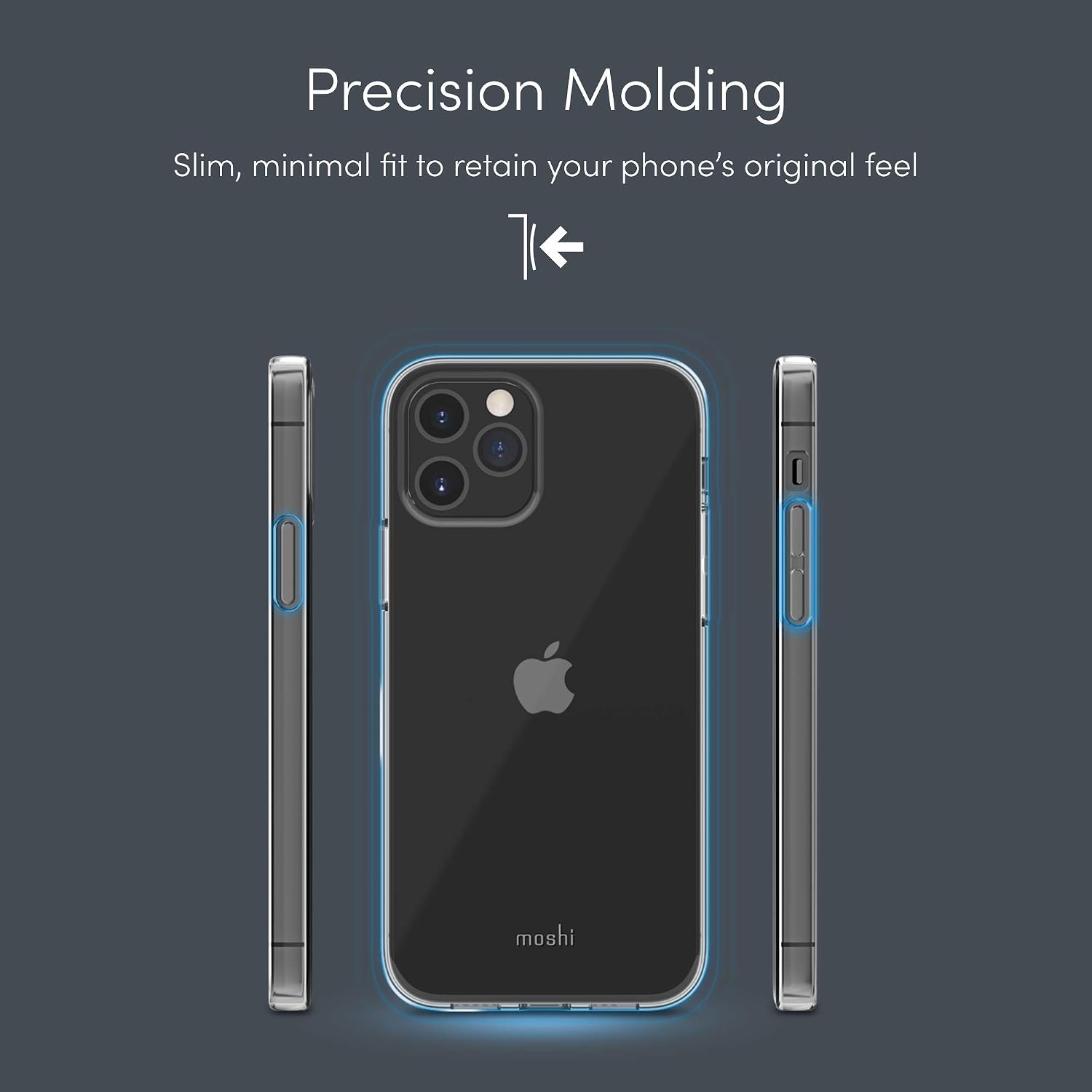 Moshi Vitros Clear Case Compatible with iPhone 12 Pro Max Case, Clear, Thin, Flexible, Watermark-Resistant, BPA-Free Cover for 6.7” iPhone 12 Pro Max, Crystal Clear