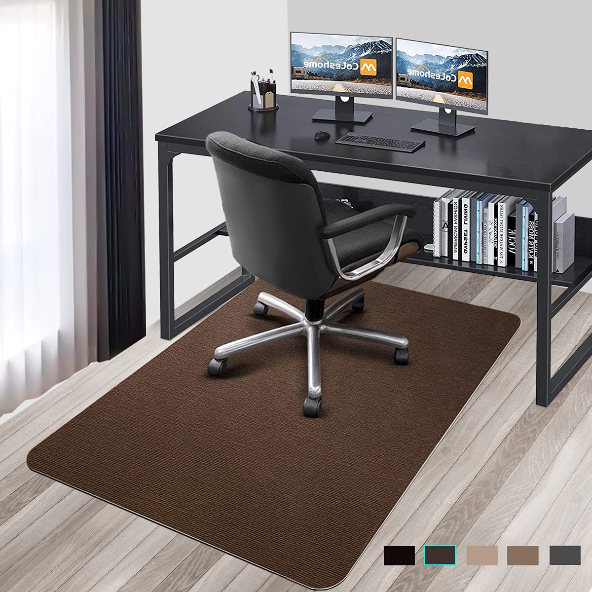 【35%OFF+20%OFF】【1,024円（定期便910円）】Hriiiiya 床キズ防止 抗菌 防カビ セルフ粘着 チェアマット 120×90cm