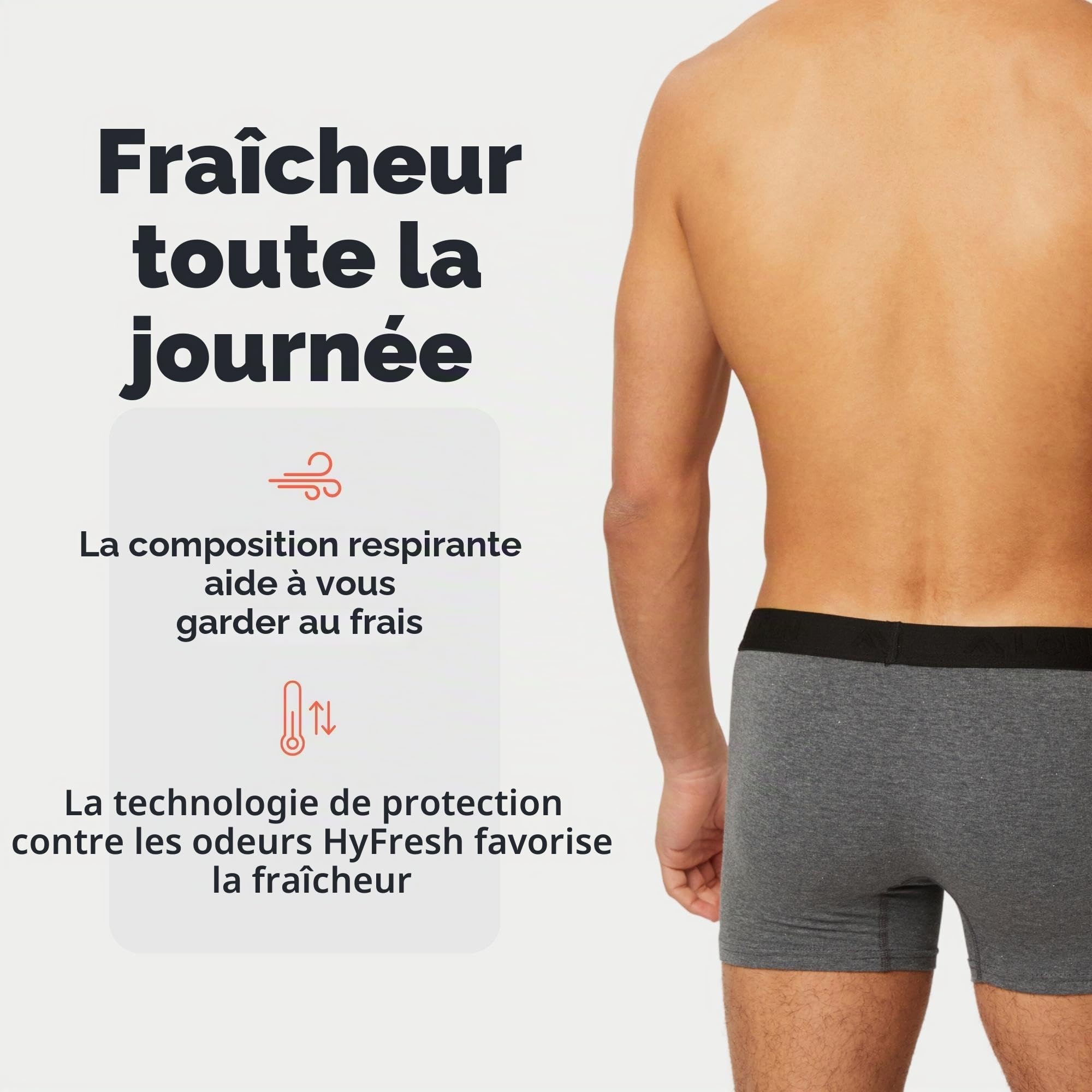 FM London Boxers Lot de 5 pour Homme avec Technologie de Protection Contre Les odeurs HyFresh