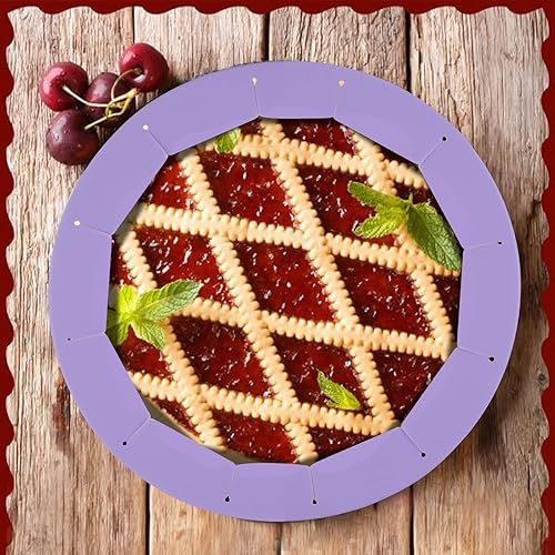 Miniatura 2 de HOHUIGO Paquete de 2 protectores de silicona ajustables para hornear, protector de corteza para tartas, cubierta de protección para tartas, anillo