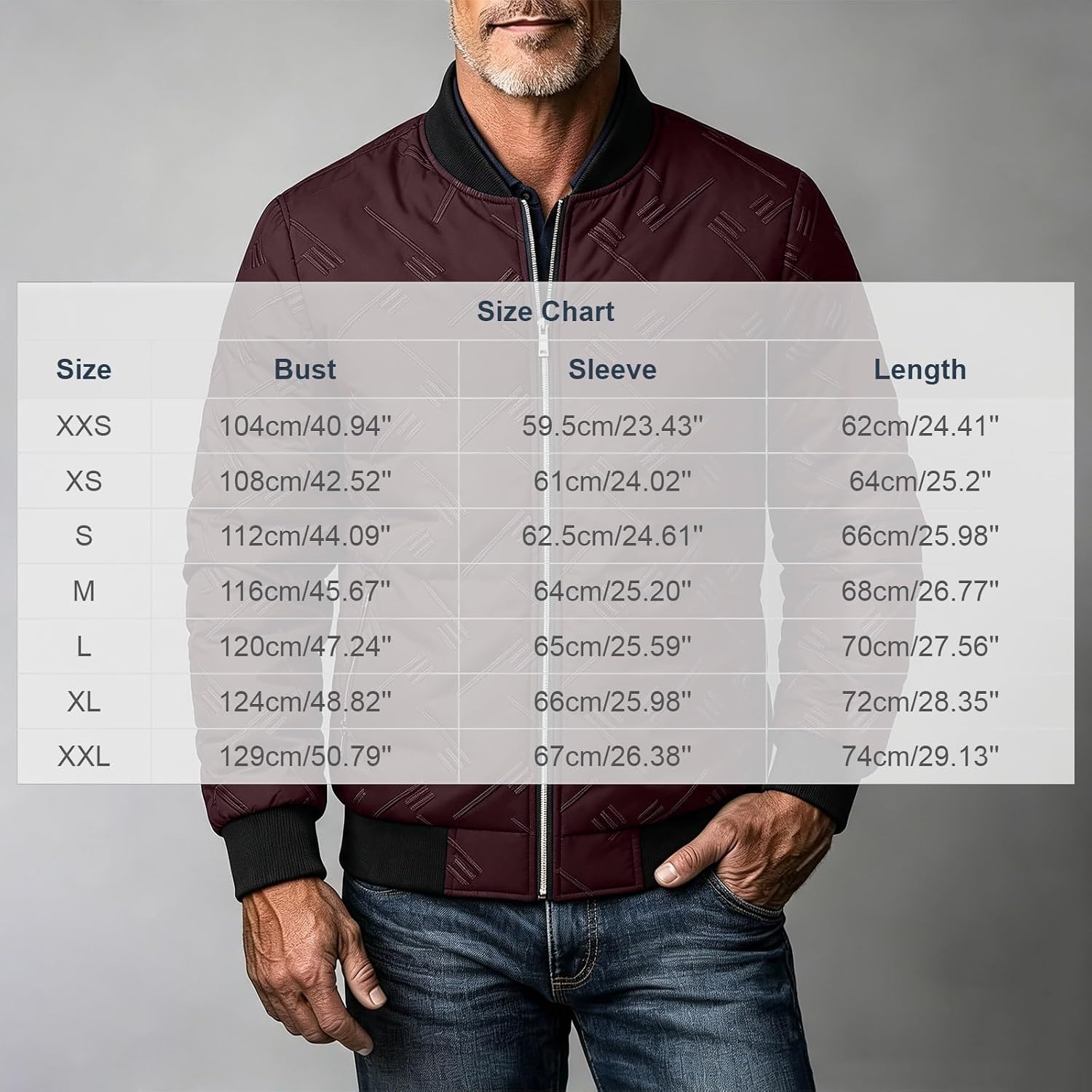 Men's Thermal Quilted Bomber Jacket Winter Padded Warm Zip Coat