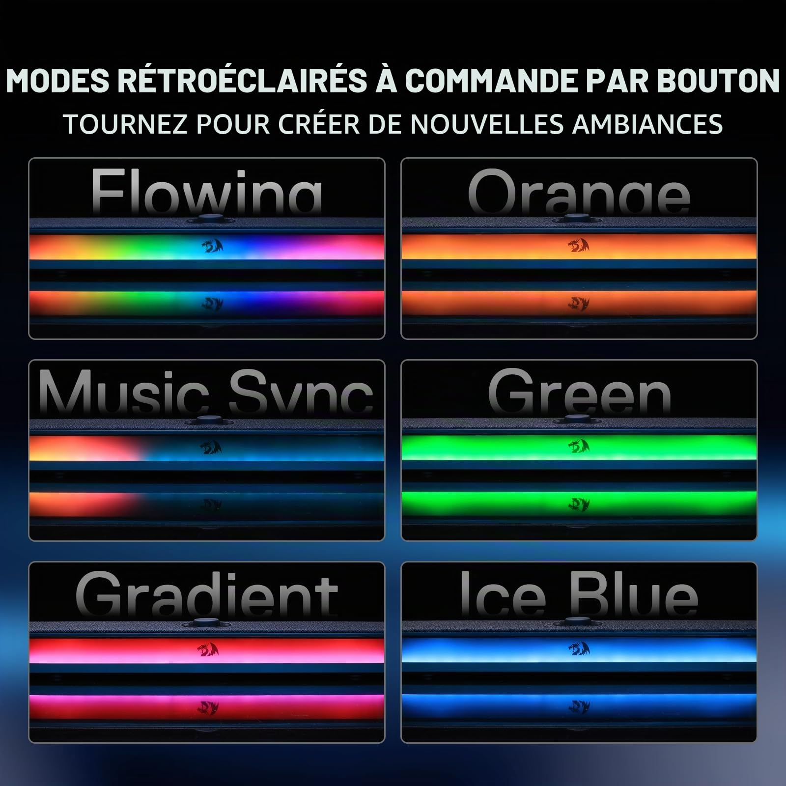 Redragon GS515 Barre Son RVB BT Type C Noir