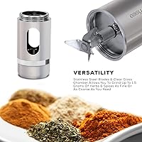Vista 2 de Easy Grinder - Molinillo de café eléctrico de plata de cristal transparente para hierbas, hojas de acero inoxidable